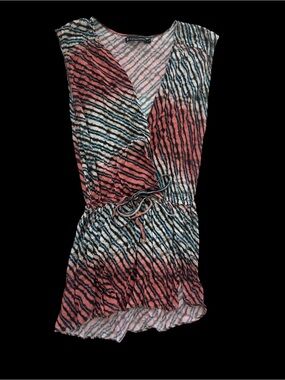 Vix Coverup - Coral & Black Stripe